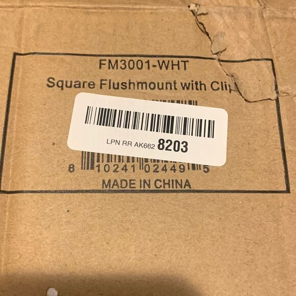 Set of 2 White Swirl Glass Flushmount Ceiling Lights – Square Fixtures - Picture 5 of 10